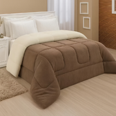 Imagem da oferta Coberdrom Casal Queen Dupla Face Sherpa Pele de Carneiro Peludo