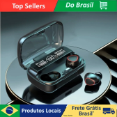 Imagem da oferta Fone de Ouvido Bluetooth 5.1 com Case LED Digital À Prova D'água