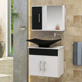 Imagem da oferta Conjunto Bali MDF gabinete banheiro 50cm com cuba e espelheira