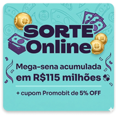 Imagem da oferta APROVEITE: Mega Sena acumulada em R$115 Milhões + cupom de 5% OFF