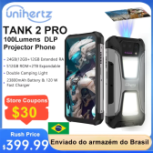 Imagem da oferta Smartphone Robusto Unihertz 8849 Tank 2 PRO 24GB Ram (12GB + 12GB VIRTUAL) 256GB com super Lanterna Bateria 23.800mAh