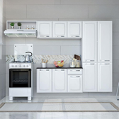Imagem da oferta Cozinha Compacta Itatiaia Amanda Plus com 10 Portas 1 Gaveta e 8 Prateleiras - 245cm de largura - Branco Neve