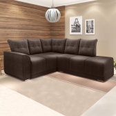 Imagem da oferta Sofá De Canto Marrocos Marrom Suede Liso