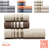 Imagem da oferta Jogo de Toalhas de Algodão 4 Peças Banho e Rosto Karsten - Emcompre