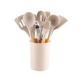 Imagem da oferta Conjunto de Utensílios de Silicone e Madeira Brinox Top Pratic Cousine 12 Peças - Conjunto de Utensílios