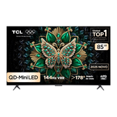 Imagem da oferta Smart TV 85 4K TCL 85C6K QD-Mini LED Matte 144Hz Google TV Dolby Vision Atmos