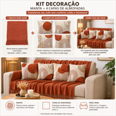 Imagem da oferta Kit Manta Decorativa P + 4 Capas de Almofadas Estampa Digital para Sala