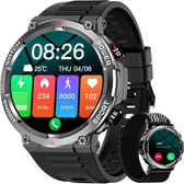 Imagem da oferta Smartwatch Militar MasculinoRelógio Inteligente com ChamadasTela HD de 1.39"2 Alças100+ Modos EsportivosResistente à
