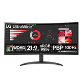 Imagem da oferta Monitor LG UltraWide Curvo Tela VA de 34 WQHD 3440 x 1440 21:9 sRGB 99% HDR10 PBP 100Hz AMD FreeSync