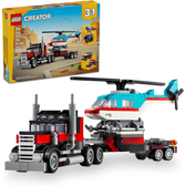 Imagem da oferta LEGO Set Creator 31146 Camião de Plataforma com Helicóptero - 270 peças