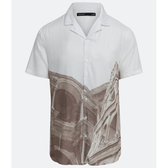 Imagem da oferta Camisa Slim em Viscose Manga Curta com Estampa Arquitetura