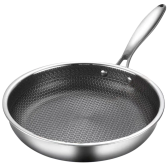 Imagem da oferta Favo de mel grão wok frito bife pan de aço inoxidável frigideira favo de mel grão fritar wok grão fritar frigideira
