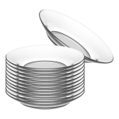 Imagem da oferta Jogo De Pratos Fundos Kit 12 Peças Em Vidro Almoço E Jantar