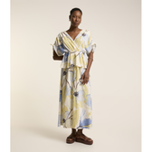 Imagem da oferta Vestido Evasê Midi em Viscolinho com Estampa Floral e Babado