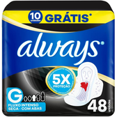 Imagem da oferta Absorvente Noturno Always Noites Tranquilas Cobertura Seca com Abas Leve 48 Pague 40 Always