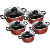 Imagem da oferta Conjunto de Panelas Quadrada Caçarola 5 Peças Antiaderente - Patolux