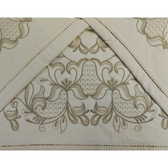 Imagem da oferta Jogo Lençol Queen Bordado Crivo 4 Peças 200 Fios 100% Algodão Percal