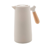 Imagem da oferta WOLFF - Garrafa Térmica de Plástico com Cabo de Madeira Nórdica 1L Branca - Mesa Posta - Itens Para Casa - Utensílio