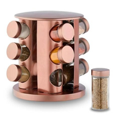 Imagem da oferta Porta Tempero Giratório Inox 12 Potes Redondo Rosé Gold