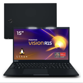 Imagem da oferta Notebook Positivo Vision R15 Lumina Bar AMD Ryzen 5 8GB 256GB Tela 15 polegadas Full HD Antirreflexo Linux - Preto
