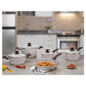 Imagem da oferta Jogo de Panelas Brinox Revestimento Cerâmico de Alumínio Vanilla 5 Peças Optima