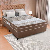 Imagem da oferta Cama Box de Casal Biflex Ilhéus com Molas Ensacadas e Euro Pillow 63x138x188cm - MarromBege Estampado