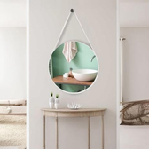 Imagem da oferta Espelho Redondo com Alça 50cm Modelo Adnet com Suporte para Lavabo Escritório Quarto