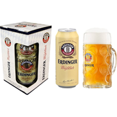 Imagem da oferta Kit Cerveja Erdinger Lata - 1 Erdinger Weissbier 500ml + 1 Copo Erdinger 500ml