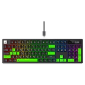 Imagem da oferta Teclado Mecânico Gamer 2 em 1 Rise Mode GM2 Full Black and Green ARGB Switch Outemu Red - RM-TCM-GM2F-BRED