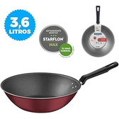 Imagem da oferta Wok Tramontina Loreto em Alumínio com Revestimento Interno e Externo Antiaderente Starflon Max Vermelho 28 cm 36 L