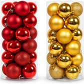 Imagem da oferta Kit 30 Bolas de Natal 3 cm Vermelhas e Douradas para Árvore