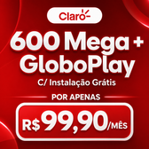 Imagem da oferta R$ 400 mais barato: Internet 600 Mega com Globoplay e instalação grátis
