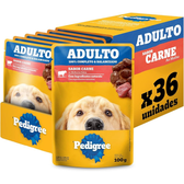 Imagem da oferta Pack Ração Úmida Pedigree Sachê Carne ao Molho para Cães Adultos 100 g - 36 unidades