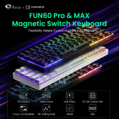 Imagem da oferta Akko MonsGeek FUN60 PRO & MAX HE Teclado mecânico Interruptor magnético 60% Teclado para jogos sem fio Gatilho rápido