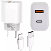 Imagem da oferta Kit Carregador para iPhone Turbo 40W entrada Dupla USB/USB Tipo C PD 3.0 QC4.0 9.1A e Cabo USB Tipo C