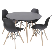 Imagem da oferta Conjunto Sala de Jantar Elegante - Mesa Eames 90cm + 4 Cadeiras