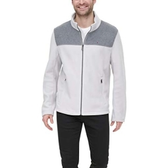 Imagem da oferta Tommy Hilfiger Jaqueta masculina clássica de lã polar com zíper frontal Cinza claro/gelo G