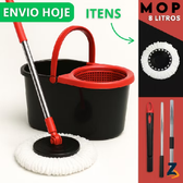 Imagem da oferta Mop Giratório Cleaner Profissional 8 Litros Cesto Rodo Esfregão Limpeza Facil