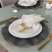 Imagem da oferta Jogo Americano 6 Peças Ondas Redondo Ondulado Premium Luxo