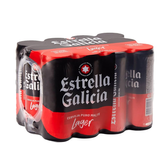 Imagem da oferta Pack de Cerveja Estrella Galicia Lager LT 350ml 12 Unidades