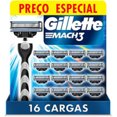 Imagem da oferta Carga para Aparelho de Barbear Gillette Mach3 - 16 Unidades