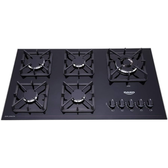 Imagem da oferta Cooktop a Gás 5 Bocas Preto com Mesa de Vidro e Tripla Chama Dako Diplomata Bivolt