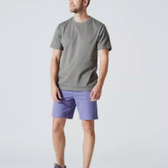 Imagem da oferta Camiseta Masculina de Algodão Regular 500 Essentials Domyos Caqui