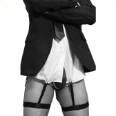 Imagem da oferta Par De Suspensórios Cinta Liga Masculino Segura Camisa Preto