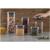 Imagem da oferta Jogo de Porta-Mantimentos Vidro Quadrado Nell 5 Peças