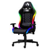 Imagem da oferta Cadeira Gamer Fox Office Fox Racer RGB e Iluminação LED até 130kgs com almofadas Reclinável - Preta