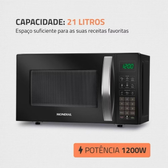Imagem da oferta Forno Micro-ondas 21L Mondial MO01 Preto 127V