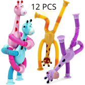 Imagem da oferta 12 pçs ventosa telescópica girafa brinquedo pop tubos brinquedos fidget forma mudando tubos brinquedos sensoriais pres