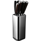 Imagem da oferta Cepo Universal Porta Facas Em Aço Inox Suporte Para Guardar Faca Aço Escovado e Detalhes em Polipropileno Ajuda Organ