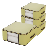 Imagem da oferta Kit 4 Bolsas Organizadoras Multiuso Roupa Edredom Coberta Cor Bege